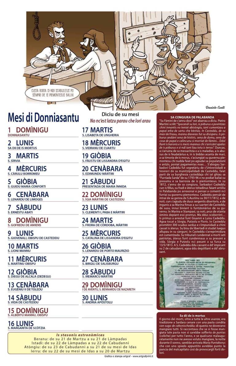 Donniasantu Calendàriu 2020