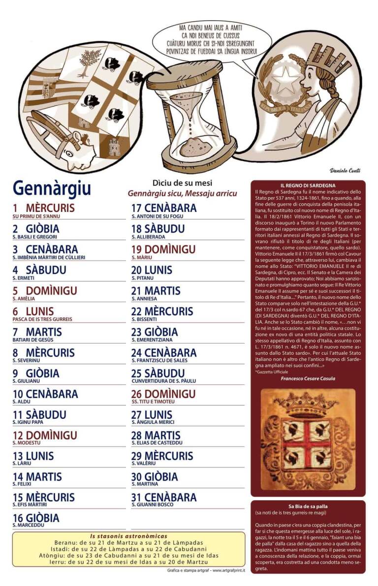 Est arribbau su calendàriu 2020