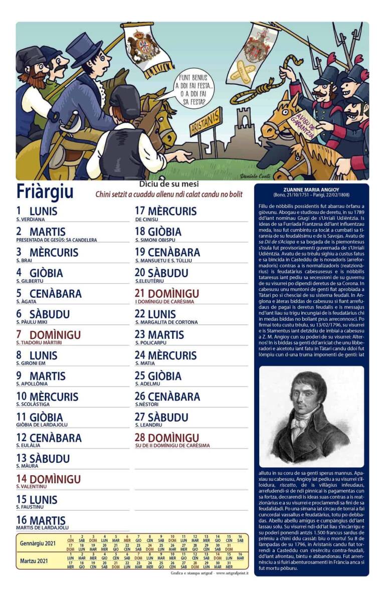 Friàrgiu Calendàriu 2021