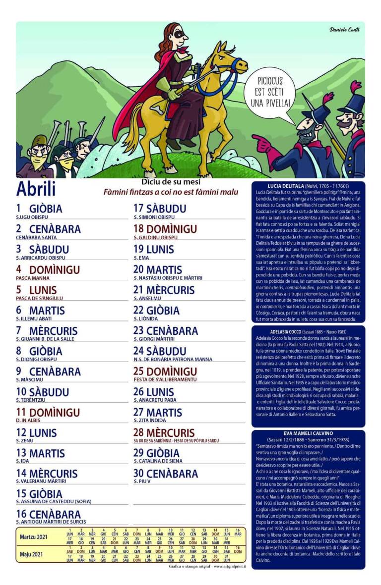 Abrili Calendàriu 2021
