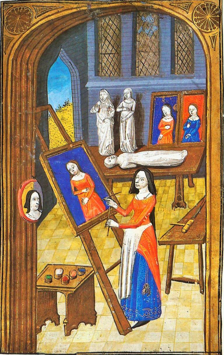 Màrtzia pintendi s’autoretratu cosa sua.